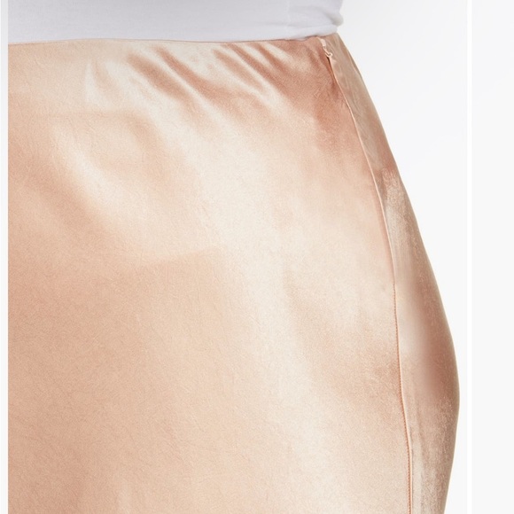 NWT Vince Plus Size Elegant Side Slit Satin Midi Skirt Yarrow Champagne Sz XXXL - Picture 5 of 7